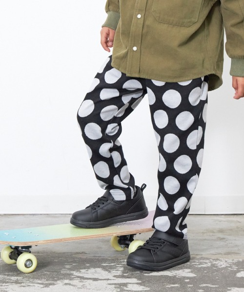 MAKE YOUR DAY（メイクユアデイ）の「チェックとドットのジャガードテーパードパンツ■80～140cm（その他パンツ・キッズ・ブラウン/グレー/ブラック・110/120/130/140/90/100/80）」の2枚目の写真