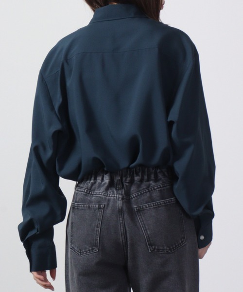 FUNALIVE(ファンアライブ)の「Thick long sleeve loose fit shirt / とろみ長袖ルーズフィットシャツ unisex(シャツ/ブラウス・メンズ・ブラック/ネイビー/杢グレー/ブルーグリーン/チャコール/キャメル・LL/M/L)」の14枚目の写真