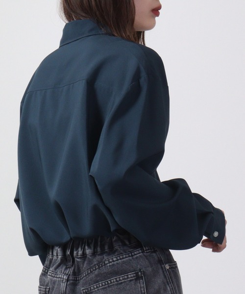 FUNALIVE(ファンアライブ)の「Thick long sleeve loose fit shirt / とろみ長袖ルーズフィットシャツ unisex(シャツ/ブラウス・メンズ・ブラック/ネイビー/杢グレー/ブルーグリーン/チャコール/キャメル・LL/M/L)」の15枚目の写真