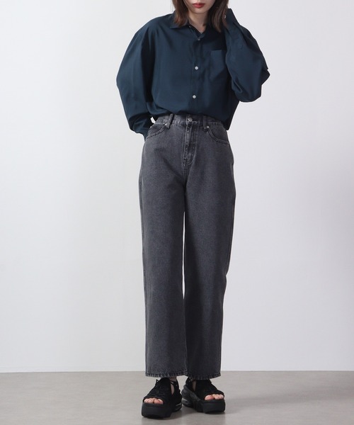 FUNALIVE(ファンアライブ)の「Thick long sleeve loose fit shirt / とろみ長袖ルーズフィットシャツ unisex(シャツ/ブラウス・メンズ・ブラック/ネイビー/杢グレー/ブルーグリーン/チャコール/キャメル・LL/M/L)」の13枚目の写真