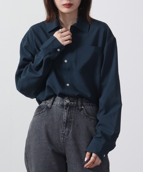FUNALIVE(ファンアライブ)の「Thick long sleeve loose fit shirt / とろみ長袖ルーズフィットシャツ unisex(シャツ/ブラウス・メンズ・ブラック/ネイビー/杢グレー/ブルーグリーン/チャコール/キャメル・LL/M/L)」の18枚目の写真
