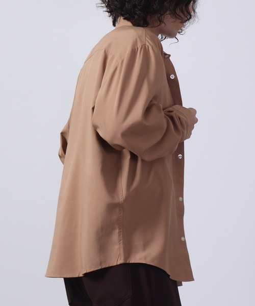 FUNALIVE(ファンアライブ)の「Thick long sleeve loose fit shirt / とろみ長袖ルーズフィットシャツ unisex(シャツ/ブラウス・メンズ・ブラック/ネイビー/杢グレー/ブルーグリーン/チャコール/キャメル・LL/M/L)」の7枚目の写真