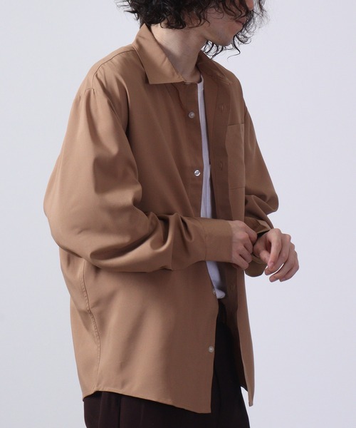 FUNALIVE(ファンアライブ)の「Thick long sleeve loose fit shirt / とろみ長袖ルーズフィットシャツ unisex(シャツ/ブラウス・メンズ・ブラック/ネイビー/杢グレー/ブルーグリーン/チャコール/キャメル・LL/M/L)」の9枚目の写真