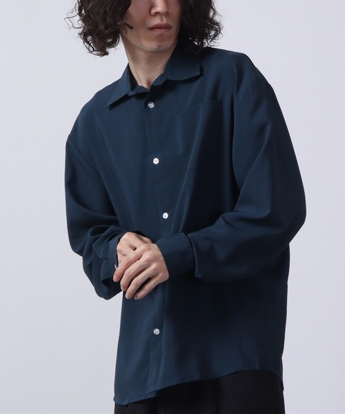 FUNALIVE(ファンアライブ)の「Thick long sleeve loose fit shirt / とろみ長袖ルーズフィットシャツ unisex(シャツ/ブラウス・メンズ・ブラック/ネイビー/杢グレー/ブルーグリーン/チャコール/キャメル・LL/M/L)」の22枚目の写真