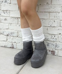 厚底ムートンブーツ