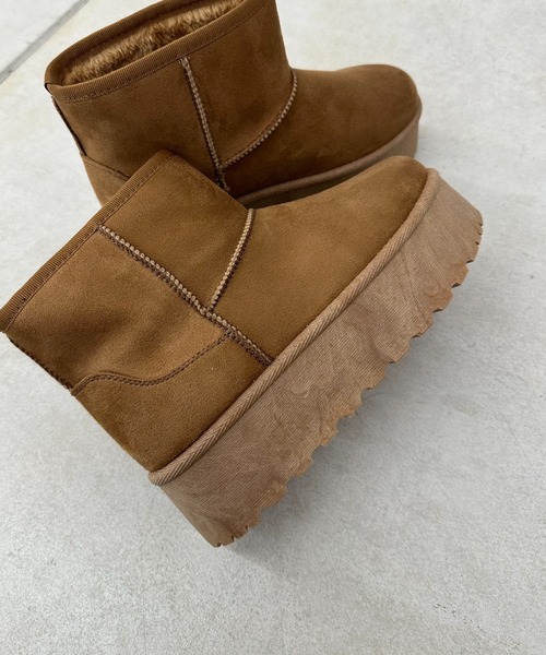 CIAOPANIC（チャオパニック）の「厚底ムートンブーツ（ブーツ・レディース・グレー/ブラック/ブラウン・LARGE/SMALL/X-LARGE/MEDIUM）」の21枚目の写真