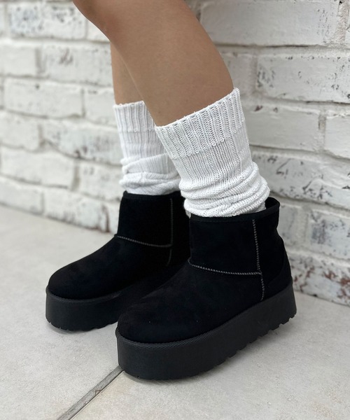 CIAOPANIC（チャオパニック）の「厚底ムートンブーツ（ブーツ・レディース・グレー/ブラック/ブラウン・LARGE/SMALL/X-LARGE/MEDIUM）」の4枚目の写真