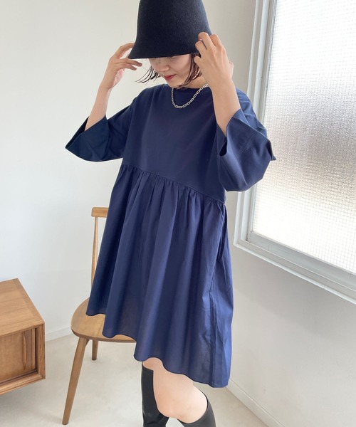 LOWRYS FARM(ローリーズファーム)の「フハクキリカエチュニック8S 967044(Tシャツ/カットソー・レディース・ブラック/ホワイト/ネイビー・FREE)」の3枚目の写真