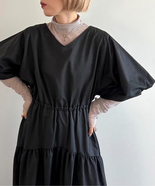 apres jour mignon(アプレジュールミニョン)の「ドロスト袖ボリュームワンピース【ZOZOTOWN限定アイテム】(ワンピース・レディース・ブラック/グレイッシュベージュ/チャコールグレー・MEDIUM/X-LARGE/SMALL)」の21枚目の写真