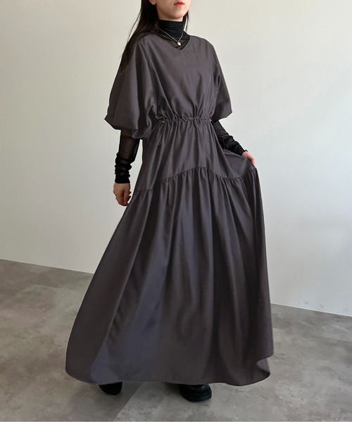 apres jour mignon(アプレジュールミニョン)の「ドロスト袖ボリュームワンピース【ZOZOTOWN限定アイテム】(ワンピース・レディース・ブラック/グレイッシュベージュ/チャコールグレー・MEDIUM/X-LARGE/SMALL)」の11枚目の写真