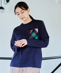 Arnold Palmer | パーマーチェック ポケット シェア ロングスリーブ Tシャツ(Tシャツ/カットソー)