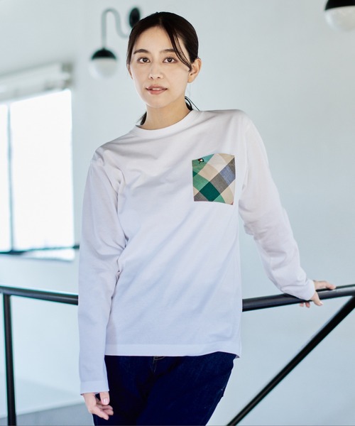 Arnold Palmer（アーノルドパーマー）の「パーマーチェック ポケット シェア ロングスリーブ Tシャツ（Tシャツ/カットソー・レディース・ホワイト/ネイビー・L/LL/S/M/XS）」の20枚目の写真