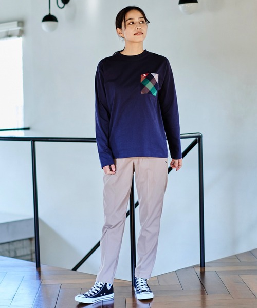 Arnold Palmer（アーノルドパーマー）の「パーマーチェック ポケット シェア ロングスリーブ Tシャツ（Tシャツ/カットソー・レディース・ホワイト/ネイビー・L/LL/S/M/XS）」の13枚目の写真