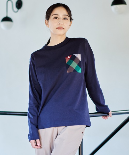 Arnold Palmer（アーノルドパーマー）の「パーマーチェック ポケット シェア ロングスリーブ Tシャツ（Tシャツ/カットソー・レディース・ホワイト/ネイビー・L/LL/S/M/XS）」の14枚目の写真