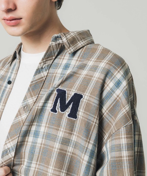 coca(coca)(コカ)の「メンズネルチェックサガラワッペンシャツ(シャツ/ブラウス・メンズ・ベージュ・XL/L/M)」の6枚目の写真