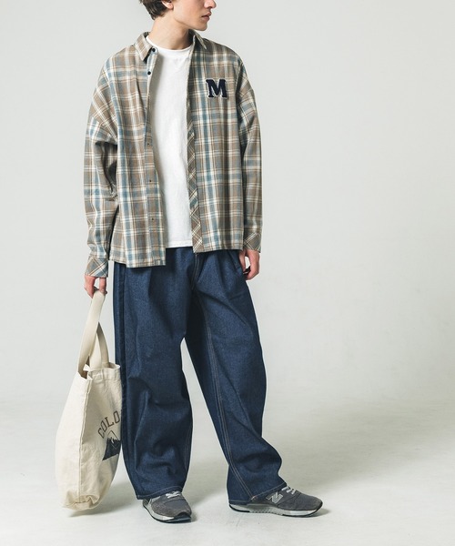 coca(coca)(コカ)の「メンズネルチェックサガラワッペンシャツ(シャツ/ブラウス・メンズ・ベージュ・XL/L/M)」の3枚目の写真