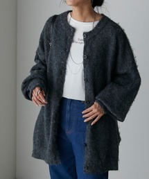 Anss.me | 【Anss.me】ミックス起毛ニット前後２WAYカーディガン(カーディガン/ボレロ)