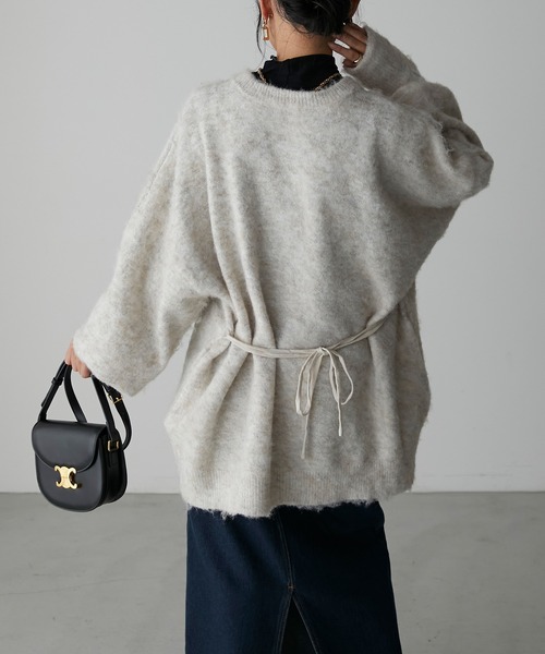 Anss.me（アンスミー）の「【Anss.me】ミックス起毛ニット前後２WAYカーディガン（カーディガン/ボレロ・レディース・チャコールグレー/アイボリー/ブラック/ベージュ・FREE）」の12枚目の写真