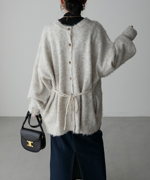 Anss.me（アンスミー）の「【Anss.me】ミックス起毛ニット前後２WAYカーディガン（カーディガン/ボレロ・レディース・チャコールグレー/アイボリー/ブラック/ベージュ・FREE）」の5枚目の写真