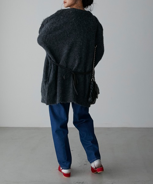 Anss.me（アンスミー）の「【Anss.me】ミックス起毛ニット前後２WAYカーディガン（カーディガン/ボレロ・レディース・チャコールグレー/アイボリー/ブラック/ベージュ・FREE）」の14枚目の写真