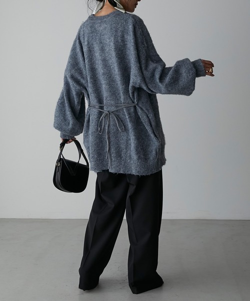 Anss.me（アンスミー）の「【Anss.me】ミックス起毛ニット前後２WAYカーディガン（カーディガン/ボレロ・レディース・チャコールグレー/アイボリー/ブラック/ベージュ・FREE）」の18枚目の写真