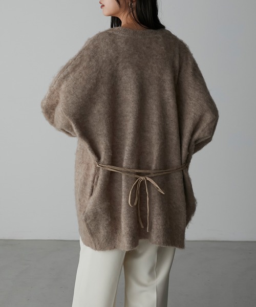 Anss.me（アンスミー）の「【Anss.me】ミックス起毛ニット前後２WAYカーディガン（カーディガン/ボレロ・レディース・チャコールグレー/アイボリー/ブラック/ベージュ・FREE）」の21枚目の写真