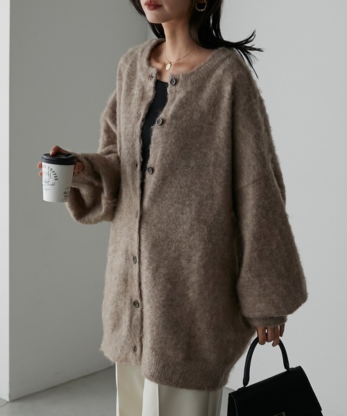 Anss.me（アンスミー）の「【Anss.me】ミックス起毛ニット前後２WAYカーディガン（カーディガン/ボレロ・レディース・チャコールグレー/アイボリー/ブラック/ベージュ・FREE）」の22枚目の写真