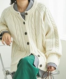 Chaco closet | フィッシャーマンオーバーサイズクルーネックケーブルニットカーディガン(カーディガン/ボレロ)