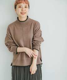 『洗濯可』ハイショクハイネックニット