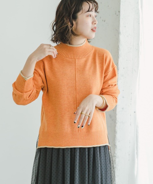 ITEMS URBANRESEARCH（アイテムズ アーバンリサーチ）の「『洗濯可』ハイショクハイネックニット（ニット/セーター・レディース・ブルー/オレンジ/グレー/モカ/オフホワイト・FREE）」の8枚目の写真