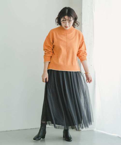 ITEMS URBANRESEARCH（アイテムズ アーバンリサーチ）の「『洗濯可』ハイショクハイネックニット（ニット/セーター・レディース・ブルー/オレンジ/グレー/モカ/オフホワイト・FREE）」の12枚目の写真