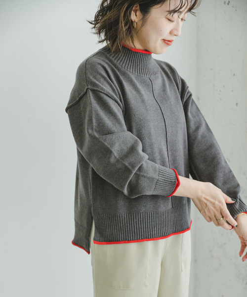 ITEMS URBANRESEARCH（アイテムズ アーバンリサーチ）の「『洗濯可』ハイショクハイネックニット（ニット/セーター・レディース・ブルー/オレンジ/グレー/モカ/オフホワイト・FREE）」の20枚目の写真