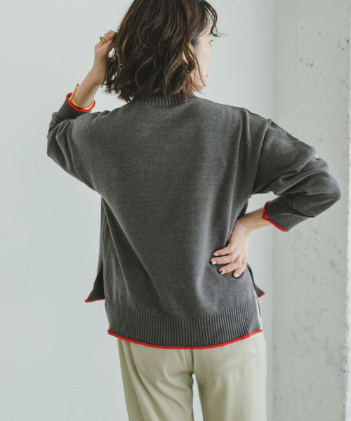 ITEMS URBANRESEARCH（アイテムズ アーバンリサーチ）の「『洗濯可』ハイショクハイネックニット（ニット/セーター・レディース・ブルー/オレンジ/グレー/モカ/オフホワイト・FREE）」の22枚目の写真