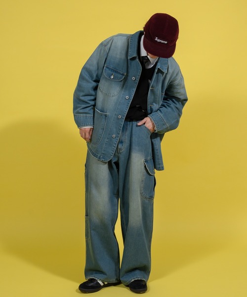 韓国ファッション ワイドルーズ ヴィンテージデニム ヴィンテージライクワイドルーズデニム（デニムパンツ