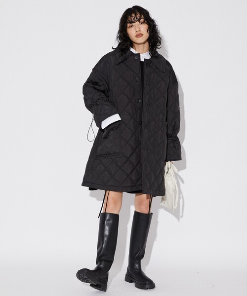 Firsthand(ファーストハンド)の「Firsthand/ファーストハンド リサイクルキルトミドルコート / キルトダウンコート / キルティング / 中綿ダウンジャケット(ダウンジャケット/コート・レディース・グレー/オリーブ/ブラック・FREE)」の12枚目の写真