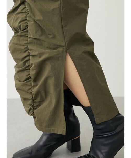 RAY CASSIN FAVORI（レイカズンフェバリ）の「・RAY　CASSIN　フロントギャザーナロースカート（スカート・レディース・ブラック/カーキ・FREE）」の7枚目の写真