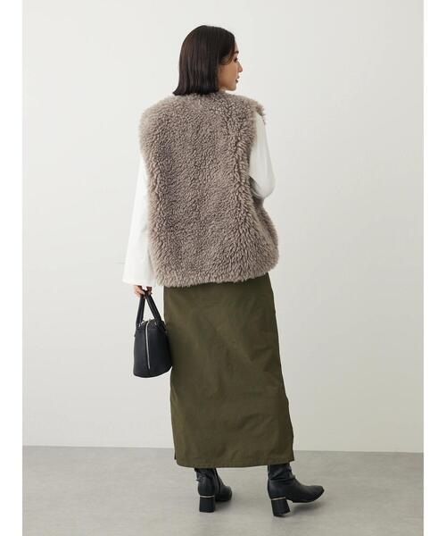 RAY CASSIN FAVORI（レイカズンフェバリ）の「・RAY　CASSIN　フロントギャザーナロースカート（スカート・レディース・ブラック/カーキ・FREE）」の10枚目の写真