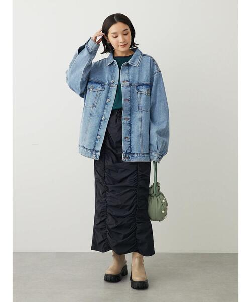 RAY CASSIN FAVORI（レイカズンフェバリ）の「・RAY　CASSIN　フロントギャザーナロースカート（スカート・レディース・ブラック/カーキ・FREE）」の11枚目の写真