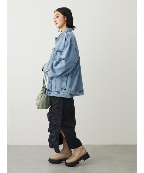 RAY CASSIN FAVORI（レイカズンフェバリ）の「・RAY　CASSIN　フロントギャザーナロースカート（スカート・レディース・ブラック/カーキ・FREE）」の12枚目の写真