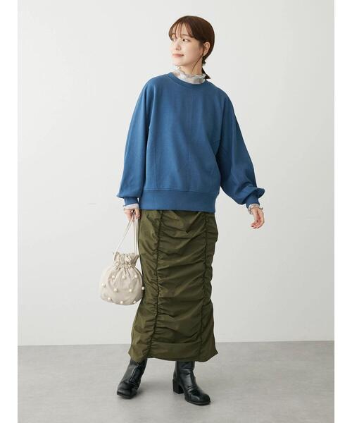 RAY CASSIN FAVORI（レイカズンフェバリ）の「・RAY　CASSIN　フロントギャザーナロースカート（スカート・レディース・ブラック/カーキ・FREE）」の16枚目の写真