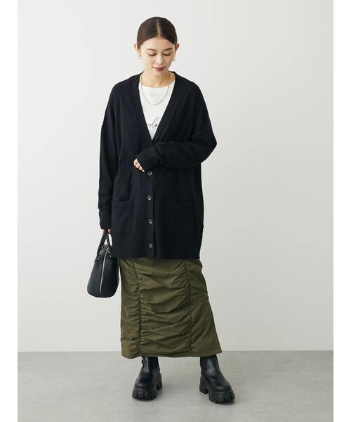 RAY CASSIN FAVORI（レイカズンフェバリ）の「・RAY　CASSIN　フロントギャザーナロースカート（スカート・レディース・ブラック/カーキ・FREE）」の17枚目の写真