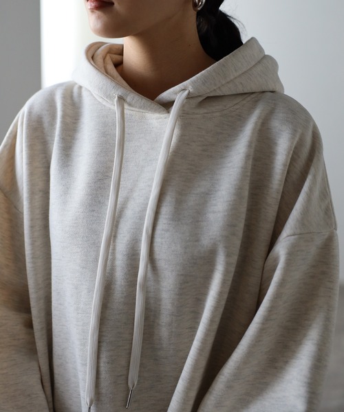 まめのんちゃん様　美品 23区 コットンスウェットパーカー 裏起毛 フーディ 2023 A/W新作】裏起毛スウェットパーカー（パーカー）｜amini