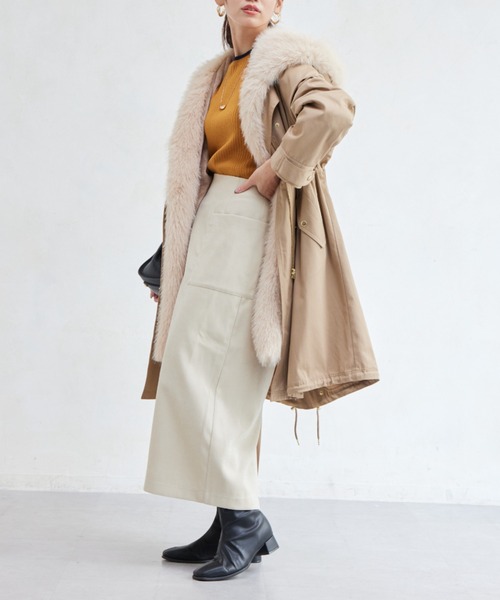 Chez toi（シェトワ）の「マットコーデュロイナロースカート（スカート・レディース・ブラック/キャメル/アイボリー・FREE）」の7枚目の写真