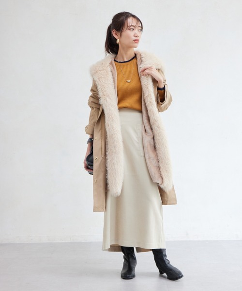 Chez toi（シェトワ）の「マットコーデュロイナロースカート（スカート・レディース・ブラック/キャメル/アイボリー・FREE）」の6枚目の写真