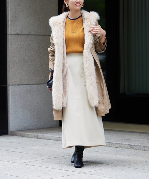 Chez toi（シェトワ）の「マットコーデュロイナロースカート（スカート・レディース・ブラック/キャメル/アイボリー・FREE）」の8枚目の写真