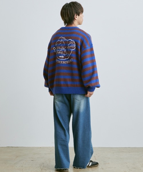 ee イー CREW NECK BORDER クルーネックボーダートップス Remember.（リメンバー）の「crew neck border knit / クルーネック