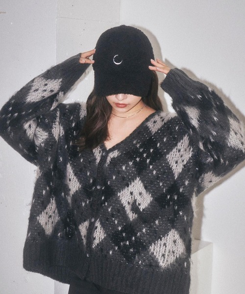 ANDGEEBEE（アンジービー）の「UNISEX ムーンボアキャップ（キャップ・レディース・ホワイト/ブラック・FREE）」の12枚目の写真