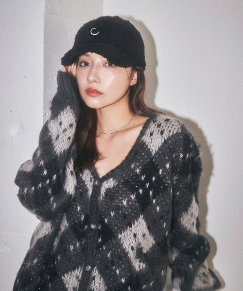 ANDGEEBEE（アンジービー）の「UNISEX ムーンボアキャップ（キャップ・レディース・ホワイト/ブラック・FREE）」の13枚目の写真