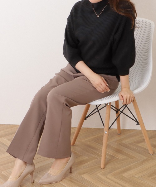 Lace Ladies(レースレディース)の「ボトルネック5分袖リブニットボリューム袖プルオーバー(ニット/セーター・レディース・ブラック/アイボリー/パープル/グレー・S/FREE)」の9枚目の写真