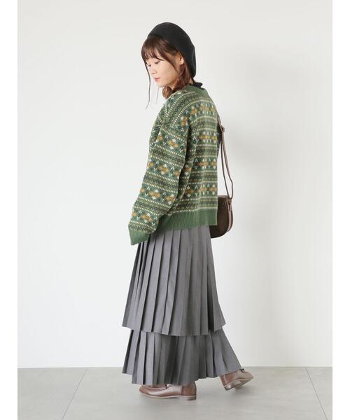 ehka sopo（エヘカソポ）の「ティアードプリーツスカート（スカート・レディース・チャコールグレー/ブラック/ベージュ・F）」の10枚目の写真